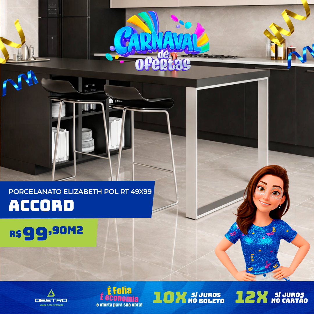 Porcelanato Elizabeth polido 49x99 - Accord