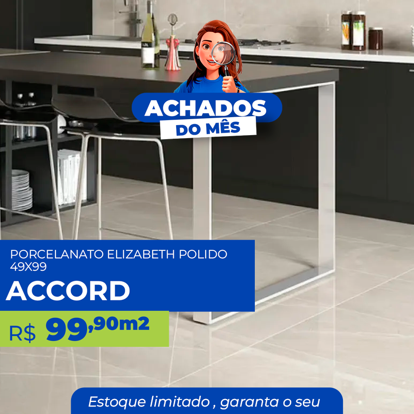 Porcelanato Elizabeth polido 49x99 - Accord