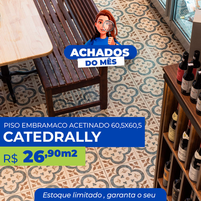 PISO EMBRAMACO ACETINADO 60,5X60,5 - CATEDRALLY
