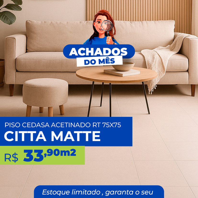 PISO CEDASA ACETINADO RT 75X75 - CITTA MATTE