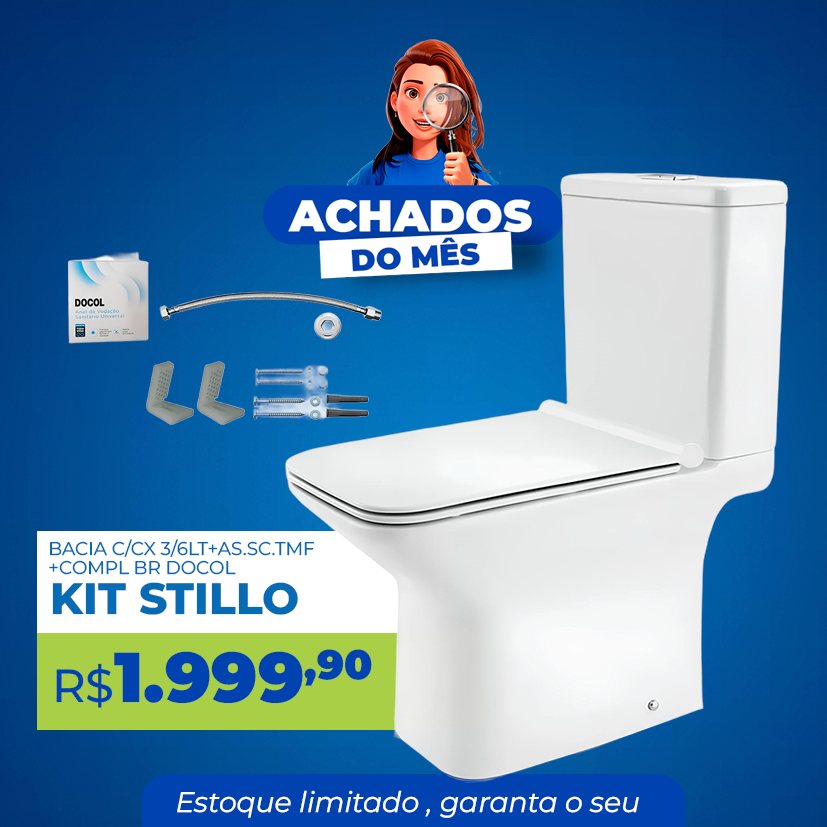 KIT BACIA COM CAIXA ACOPLADA DOCOL STILLO