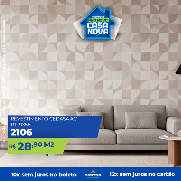 Revestimento Cedasa Acetinado Retificado 31x56 RT 2106