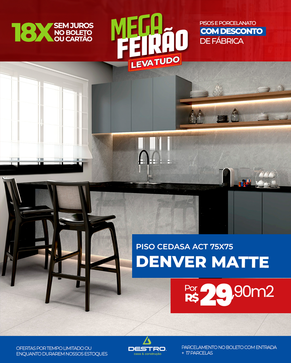 Piso Cedasa Denver Matte Acetinado Retificado 75x75