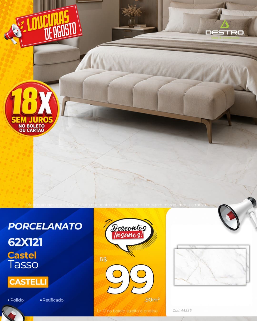 Porcelanato Castelli Castel Tasso 62X121