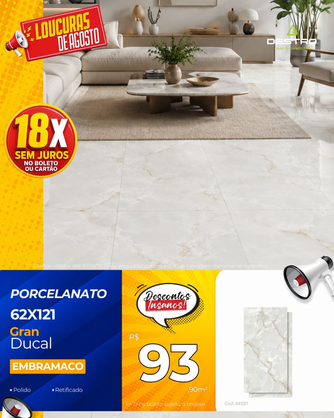 Porcelanato Embramaco Gran Ducal 62X121