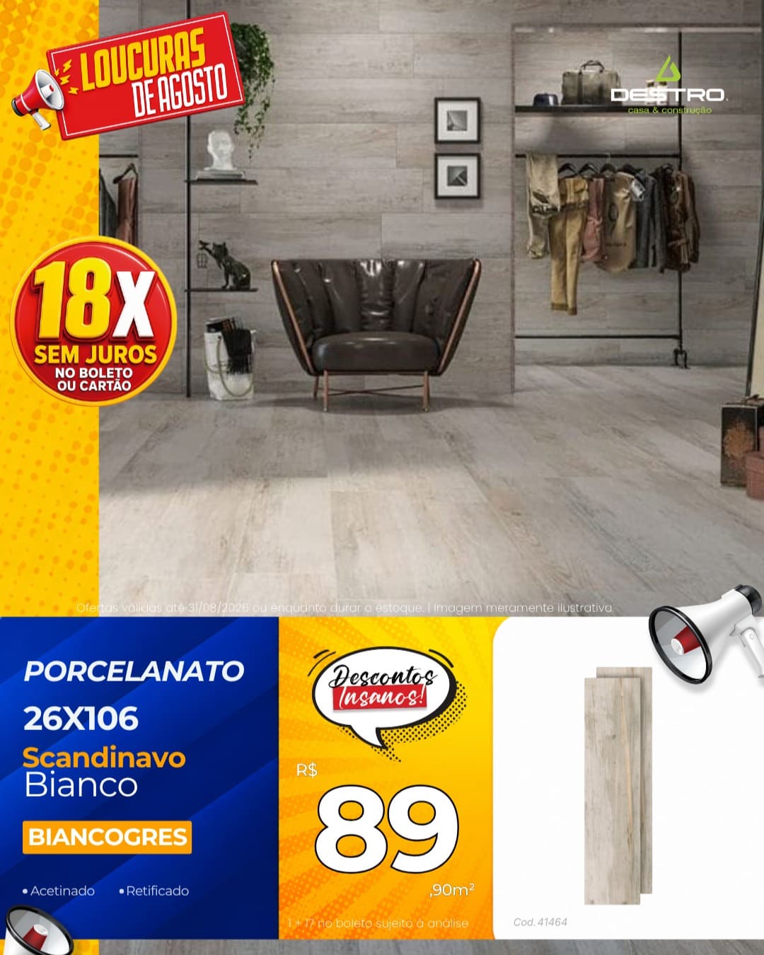 Porcelanato Biancogres Scandinavo Bianco 26X106